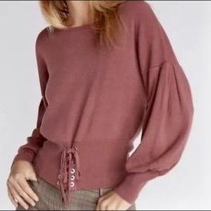Express Corset Puff Sleeve Sweater